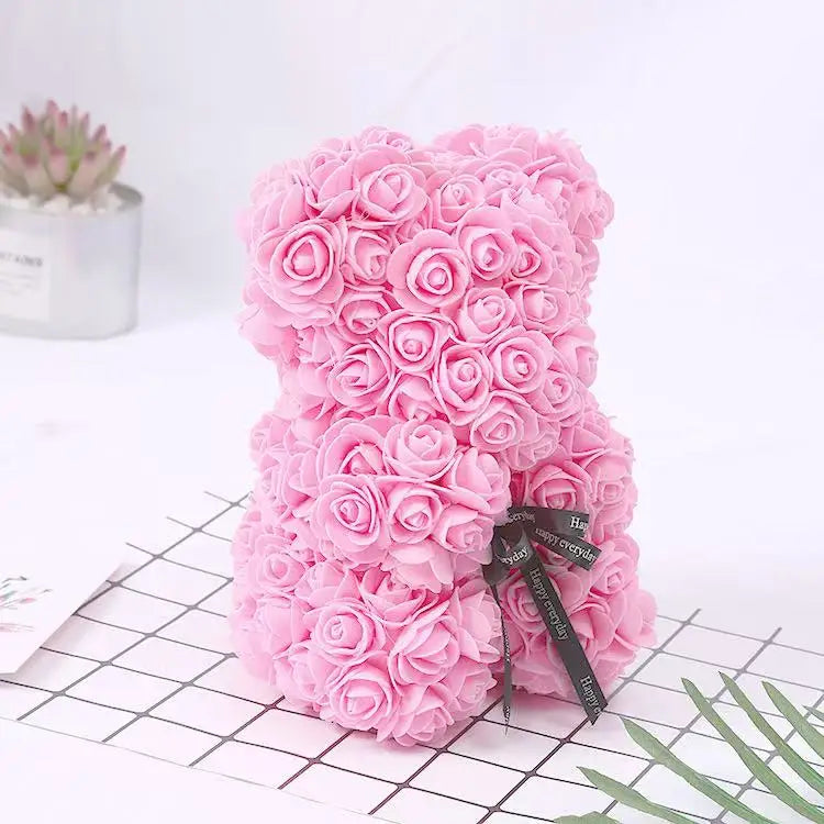Light Pink foam rose bear