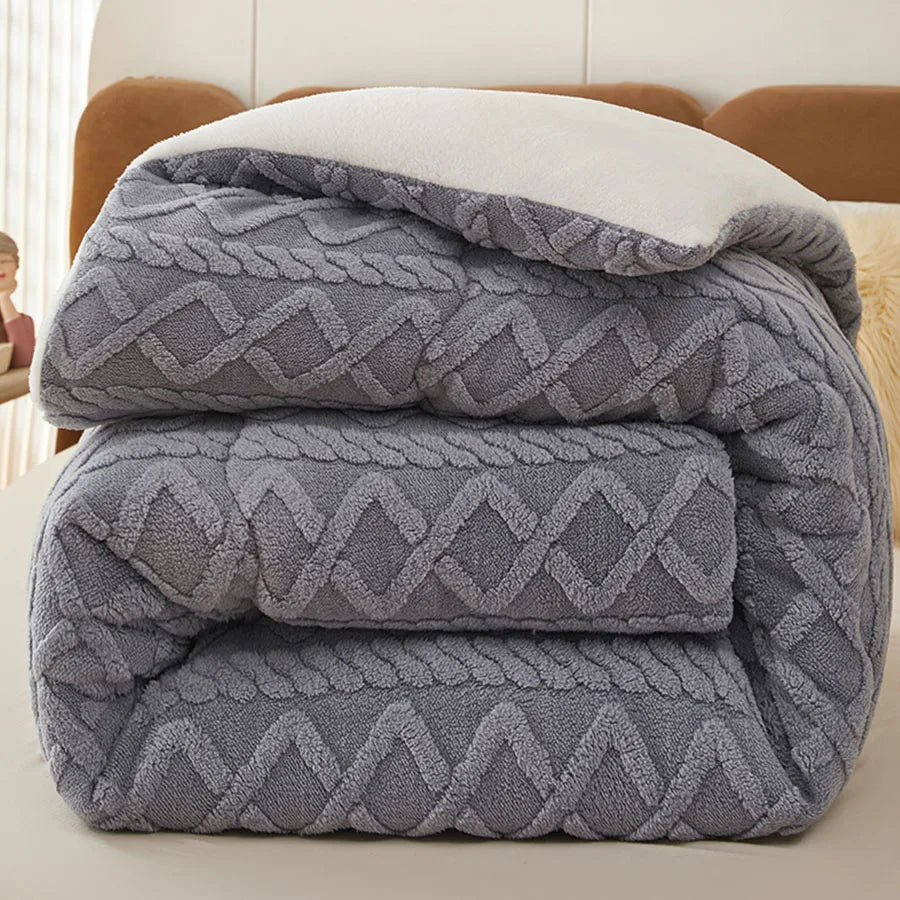 Thick Faux Lamb Fleece Weighted Comforter