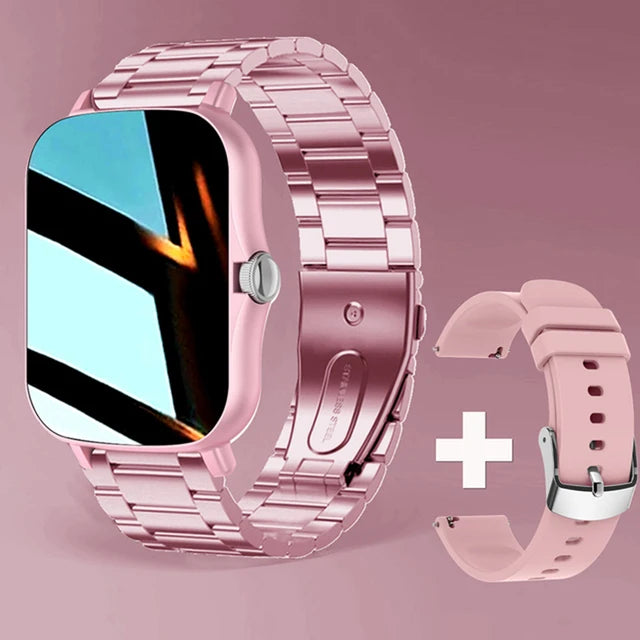 Pink + Steel Band smartwatch