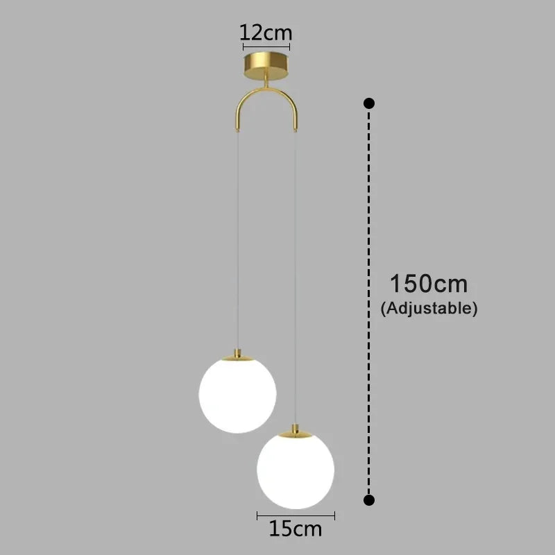 Luna Nordic Glass Globe Pendant Light