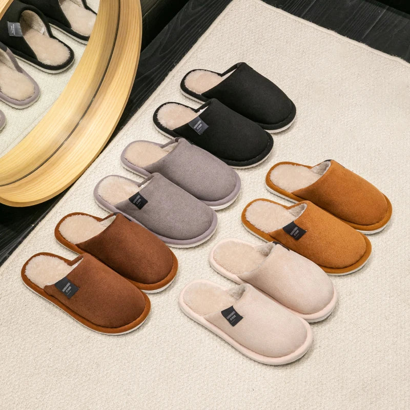 Plush Winter House Slippers, Non-Slip