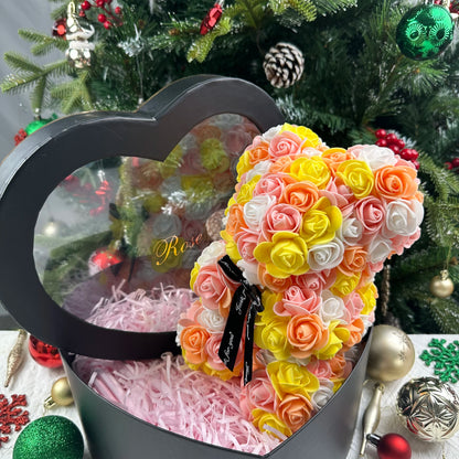 Orange & Yellow Mix foam rose bear