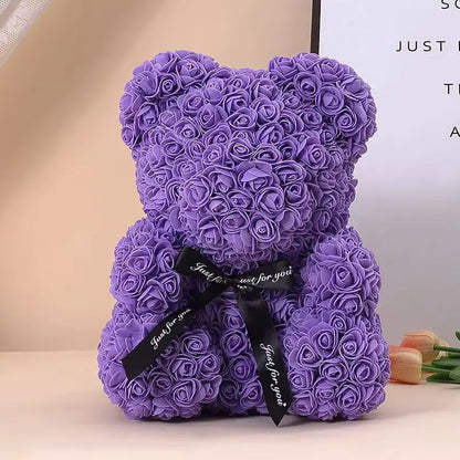 Purple foam rose bear
