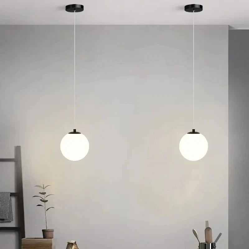 Luna Nordic Glass Globe Pendant Light