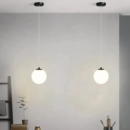 Luna Nordic Glass Globe Pendant Light