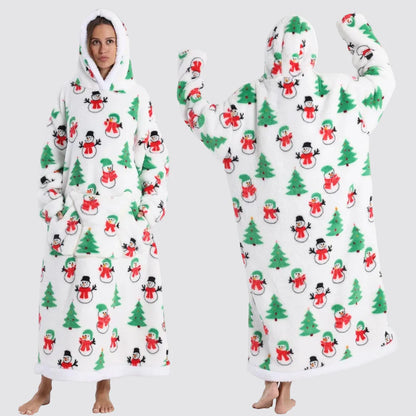 Oversized Wearable Blanket Hoodie, Giant Fleece Hooded Blanket for Adults, 31 Prints, Short and Long, Loungewear