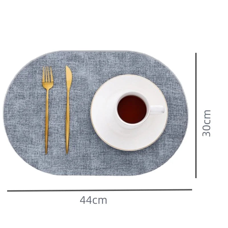Oval Faux Leather Placemats