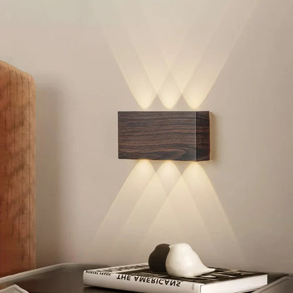 LumiBlock Rechargeable Wood-Grain Wall Lamp