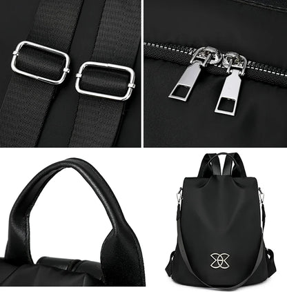 Adjustable strap buckles and zipper details