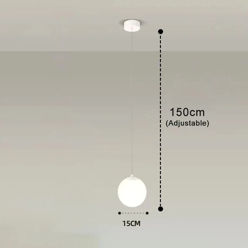 Luna Nordic Glass Globe Pendant Light