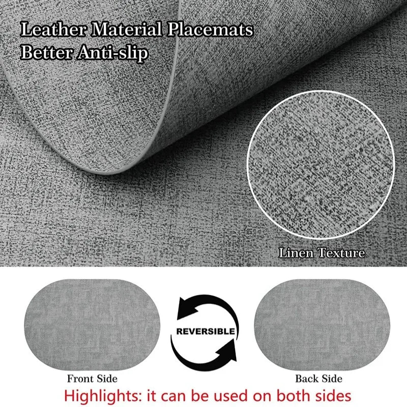 Oval Faux Leather Placemats