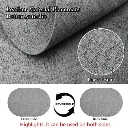 Oval Faux Leather Placemats