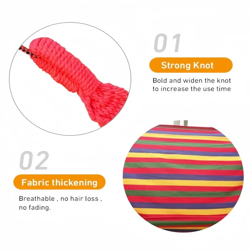 Striped Canvas Double Camping Hammock