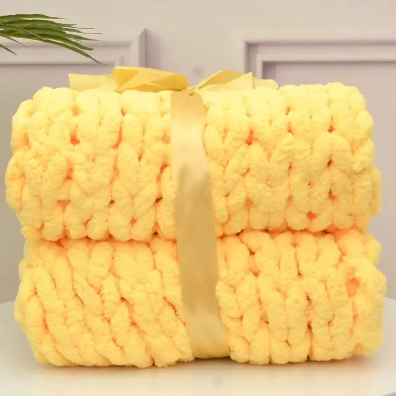 Chunky Knit Chenille Throw Blanket