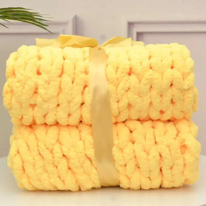 Chunky Knit Chenille Throw Blanket