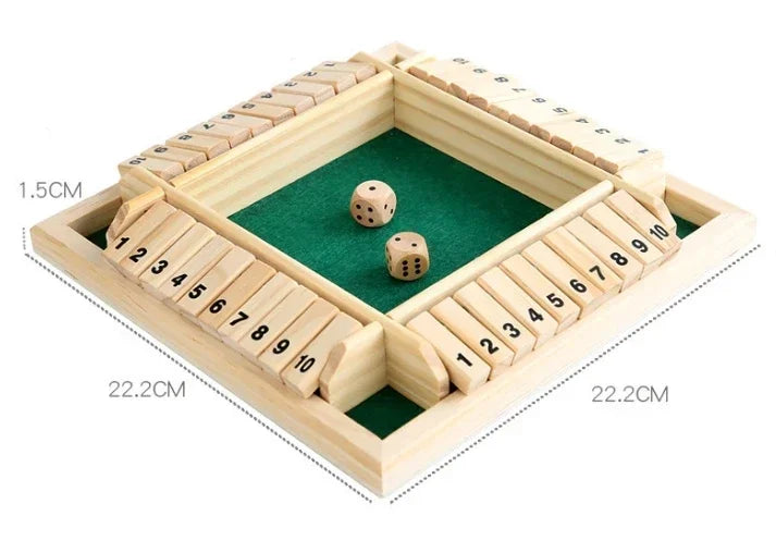 Shut the Box Wooden Dice Game
