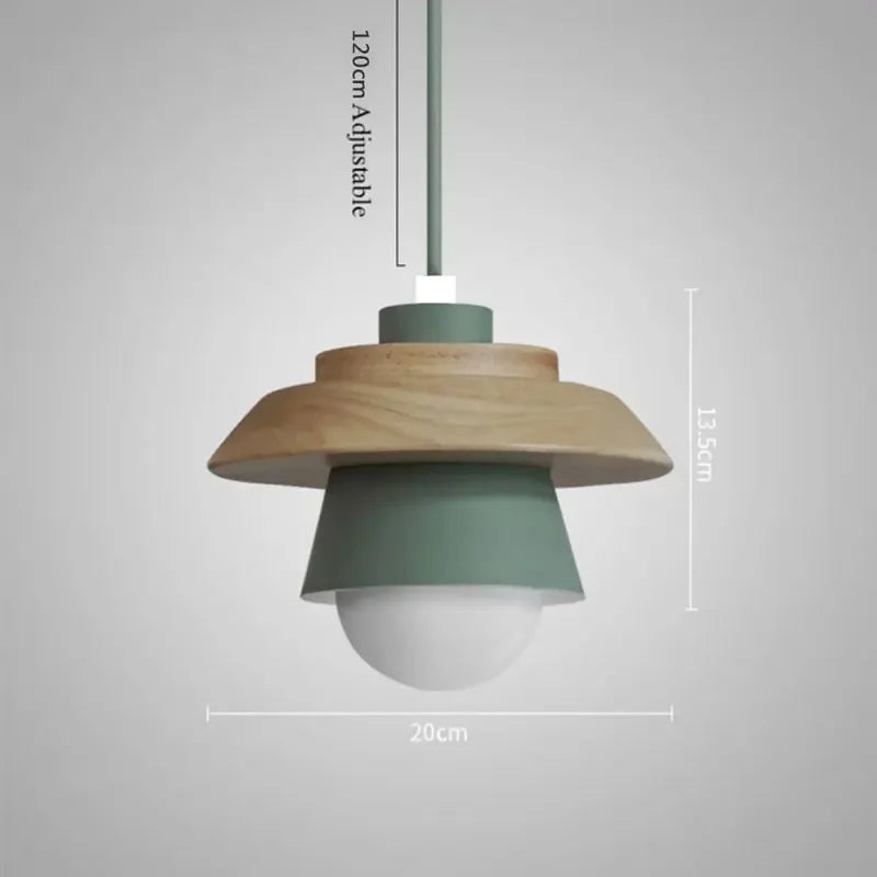 Nordic Wood & Macaron Pendant Light