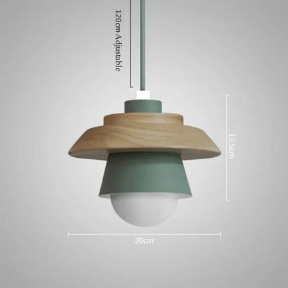 Nordic Wood & Macaron Pendant Light