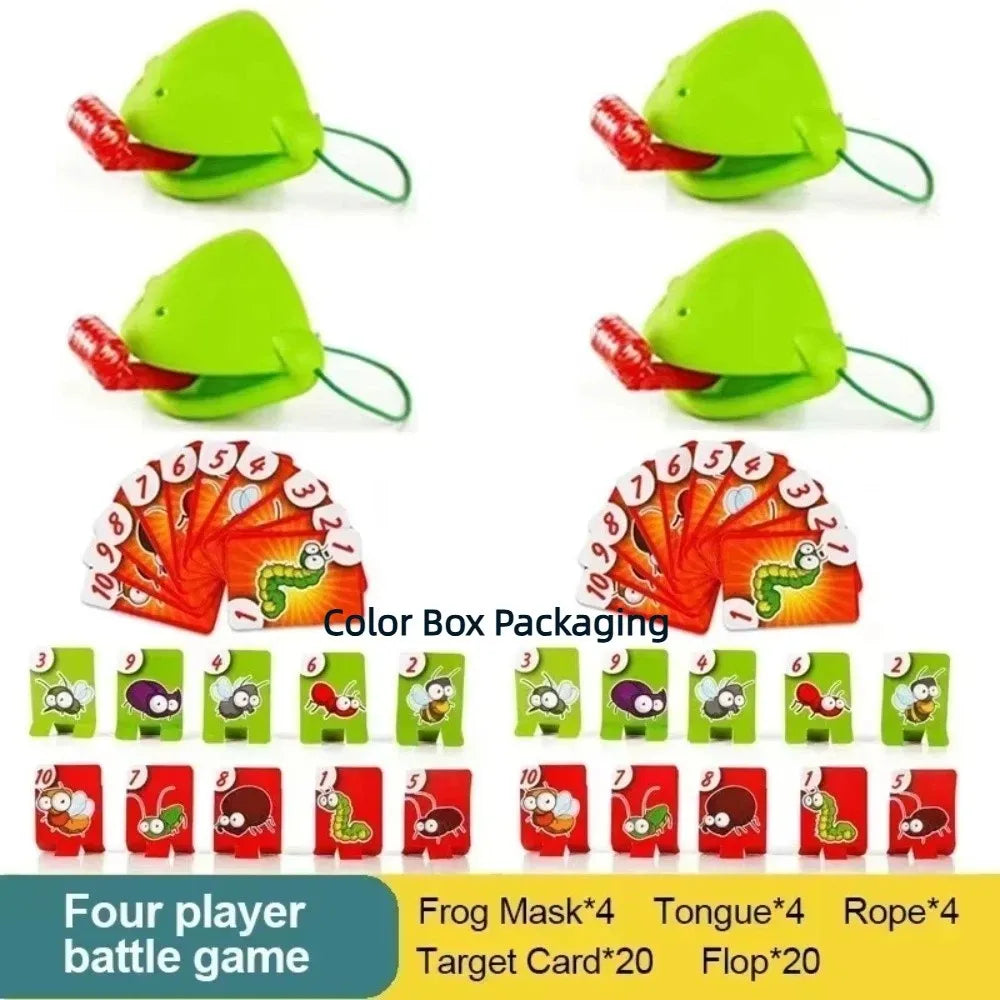 Frog tongue game, 4-player set in gift box