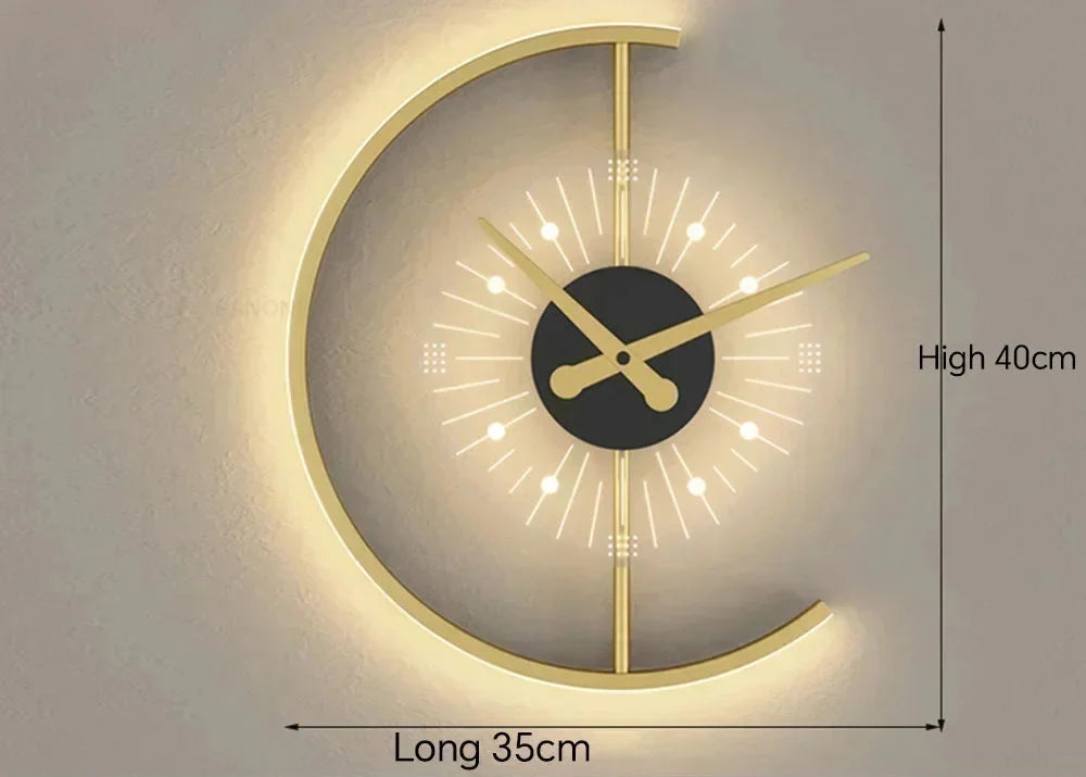 Lunaris LED Wall Lamp Clock
