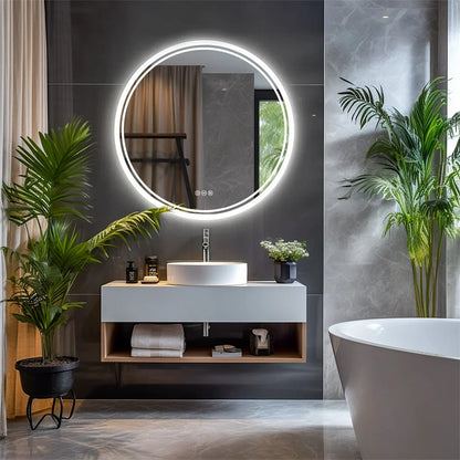 LuvoRound Anti-Fog LED Bathroom Mirror