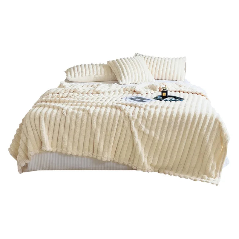 Luxury Faux Rabbit Fur Throw Blanket