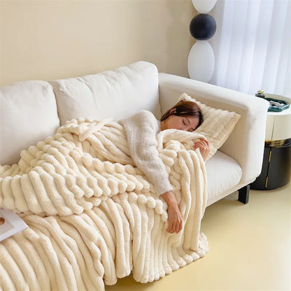 Luxury Faux Rabbit Fur Throw Blanket