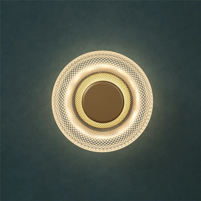 Colored Textured Glass LED Disc Wall Lamp