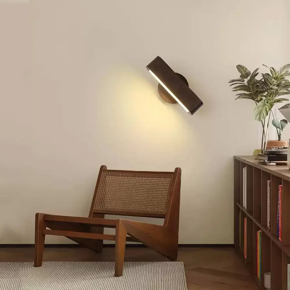 Rotating Wood & Aluminum Wall Lamp