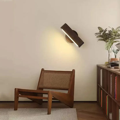 Rotating Wood & Aluminum Wall Lamp