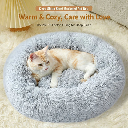 Plush Donut Calming Pet Bed