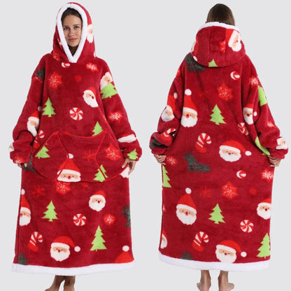 Oversized Wearable Blanket Hoodie, Giant Fleece Hooded Blanket for Adults, 31 Prints, Short and Long, Loungewear