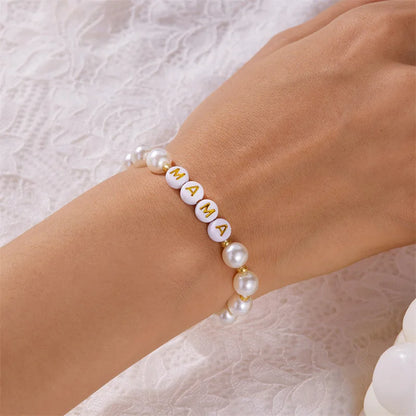 Letter Bead Stretch Bracelet