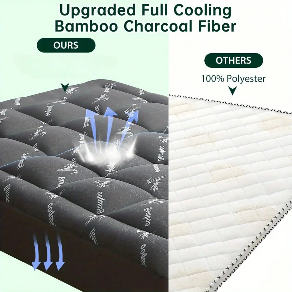 Bamboo Fiber Cooling Mattress Topper