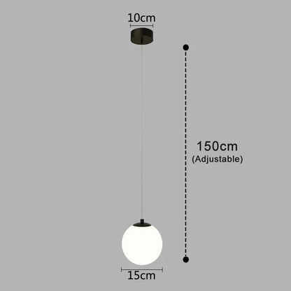 Luna Nordic Glass Globe Pendant Light