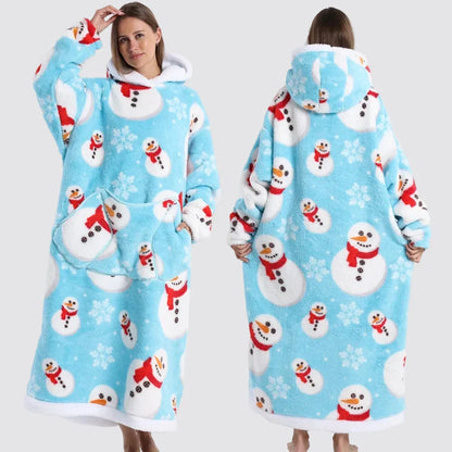 Oversized Wearable Blanket Hoodie, Giant Fleece Hooded Blanket for Adults, 31 Prints, Short and Long, Loungewear