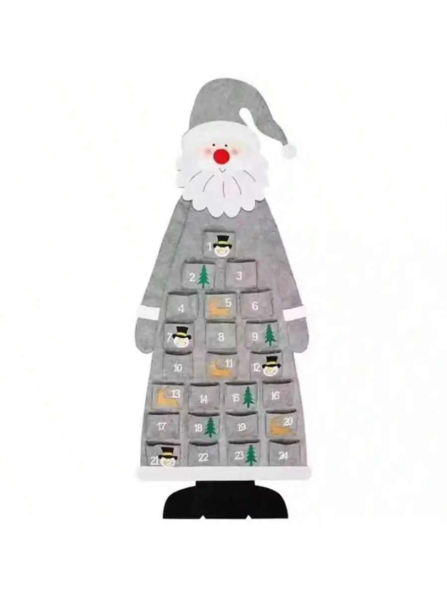 Grey felt Santa advent calendar