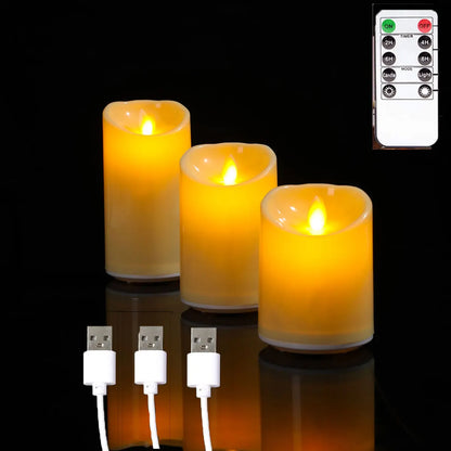 Rechargeable Flameless LED Candles with Remote