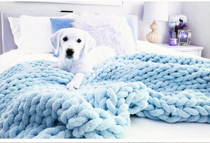 Chunky Knit Chenille Throw Blanket