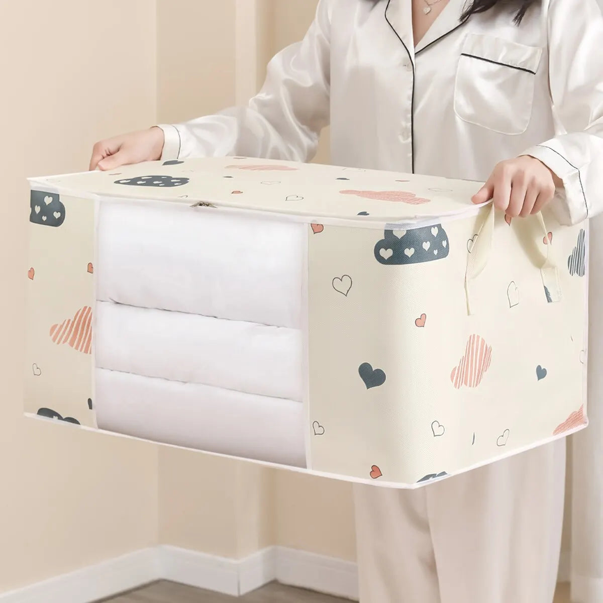 Large Capacity Blanket Storage Bag - Beige