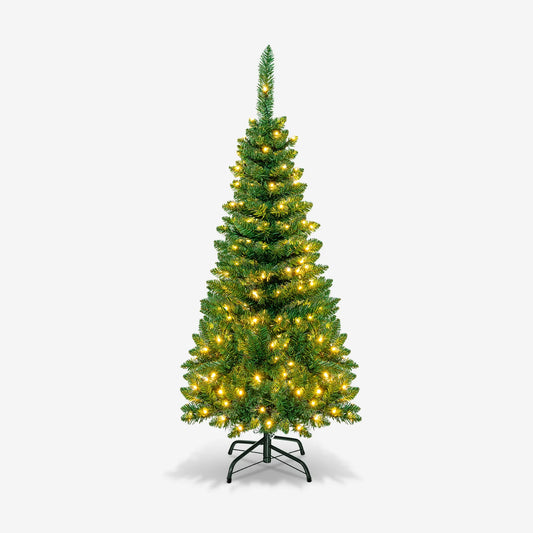 Pre-Lit Pencil Christmas Tree with Warm White LED Lights