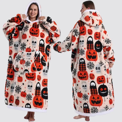 Oversized Wearable Blanket Hoodie, Giant Fleece Hooded Blanket for Adults, 31 Prints, Short and Long, Loungewear