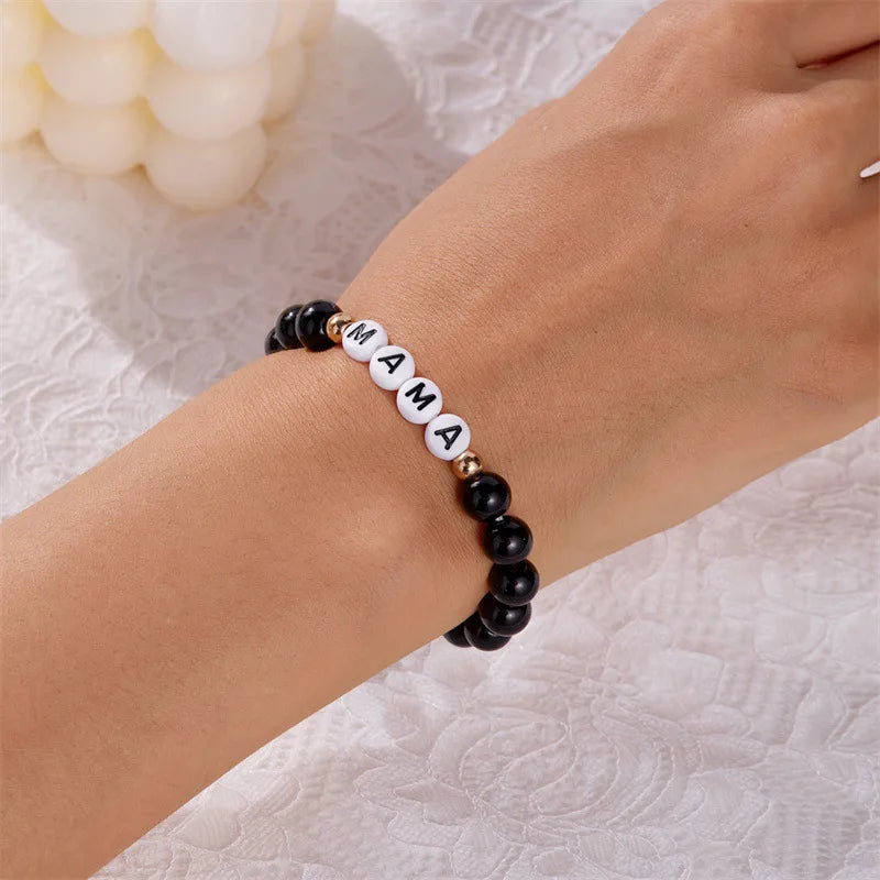 Letter Bead Stretch Bracelet