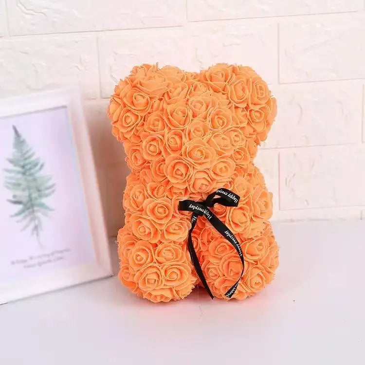 Orange foam rose bear