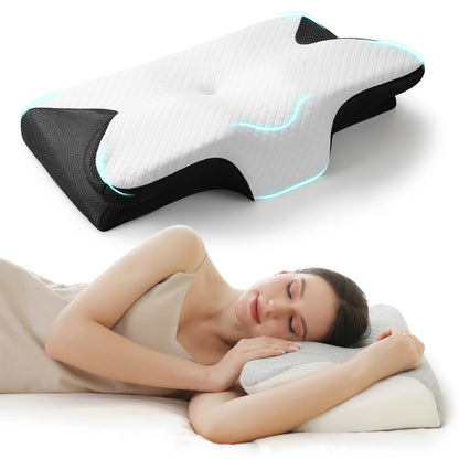 Cooling Contour Memory Foam Pillow - Black
