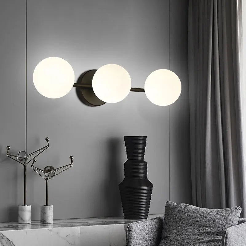 Nordic Triple Glass Globe Wall Light