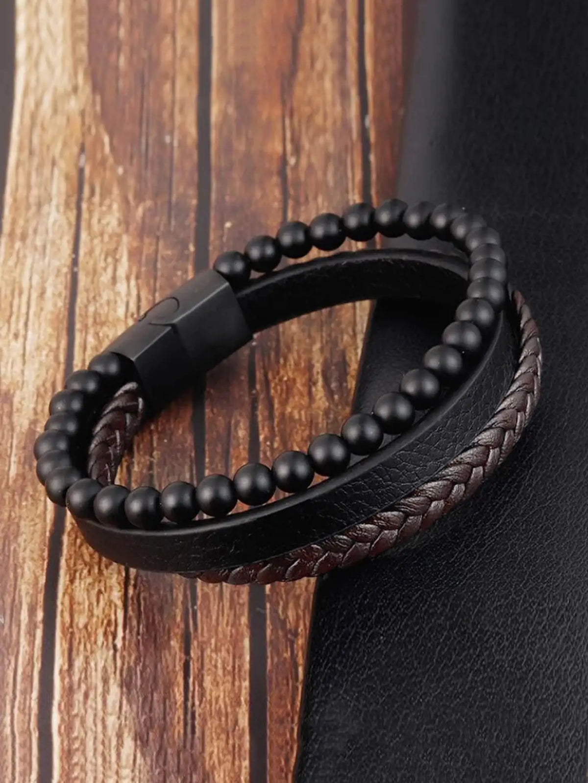 Black Lava Stone & Braided