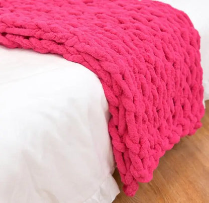 Chunky Knit Chenille Throw Blanket