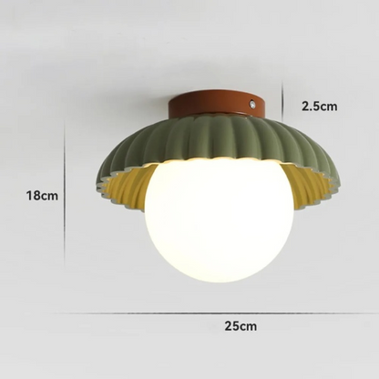 Iron & Glass Hallway Ceiling Light