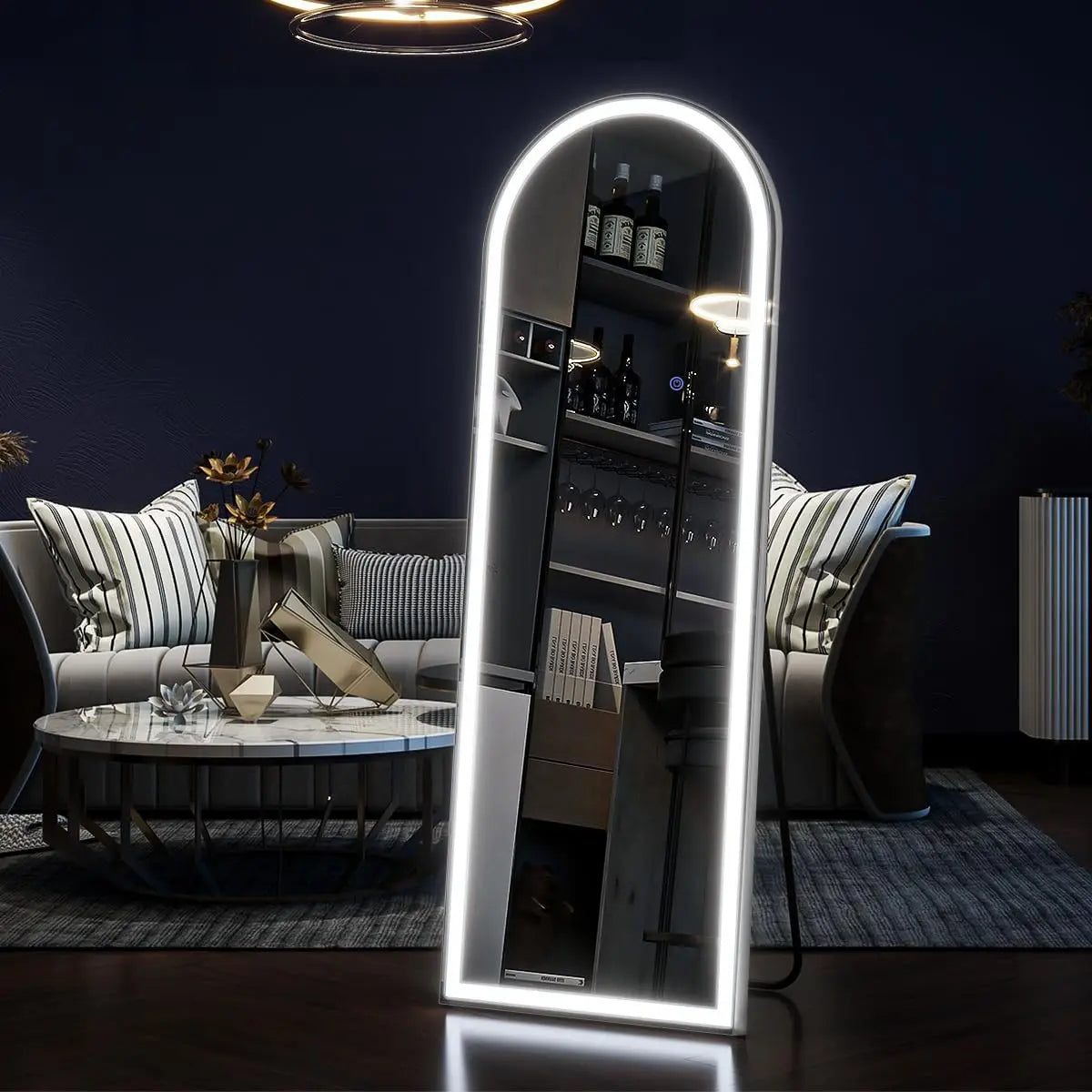 Arched LED Full Length Floor Mirror